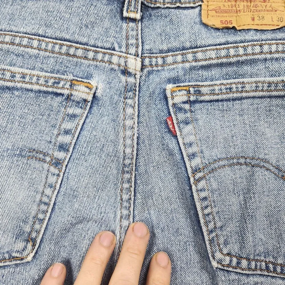 Levi's Vintage 505xx 92 Made In USA Medium Blue Wash Jeans Men's Size 38x30 #730